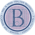 Name Doodles - Round Address Labels/Stickers (Architect Blue)